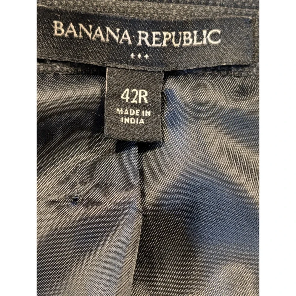 Banana Republic Blazer Mens 42R‎ Slate Gray Slim Wool Nailhead Marzotto Modern